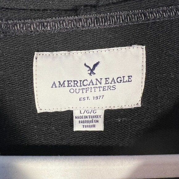 American Eagle Hooded Sweatshirt Women's L Oversized Dolman 3/4 Sleeve Heathered - Picture 7 of 11